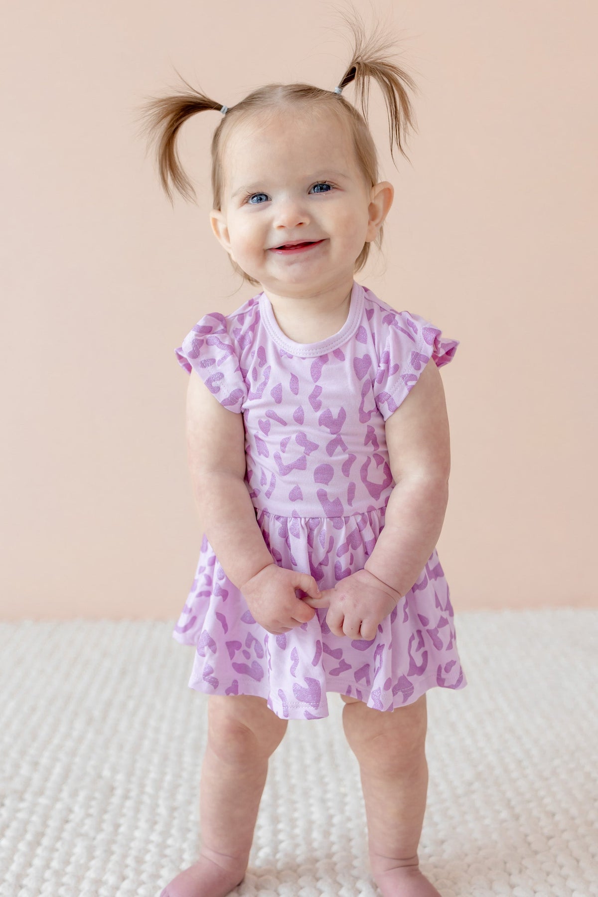 Twirl Bodysuit Dress in Thistle Leopard