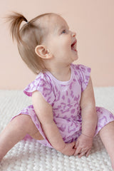 Twirl Bodysuit Dress in Thistle Leopard