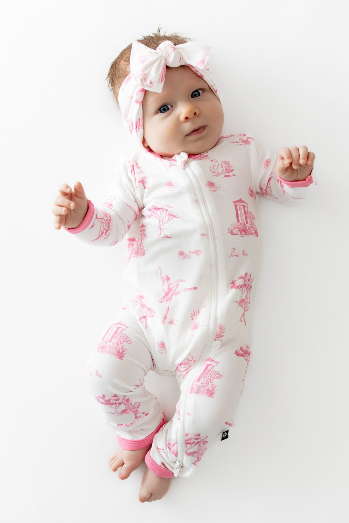Zippered Romper in Toile Ballet