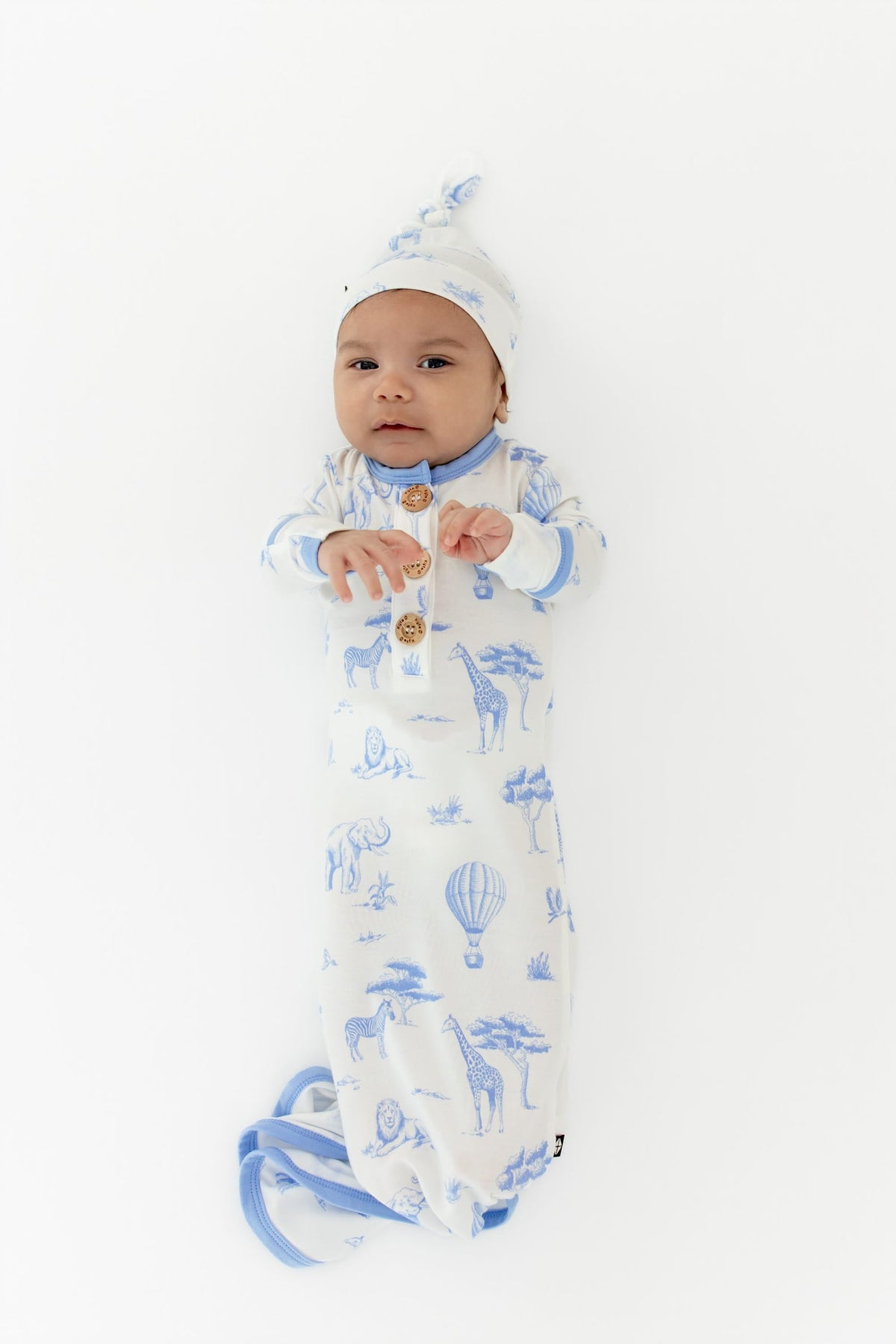 Knotted Day Gown with Hat Set in Toile Safari