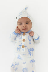 Knotted Day Gown with Hat Set in Toile Safari