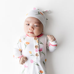 Knotted Day Gown with Hat Set in Tulip