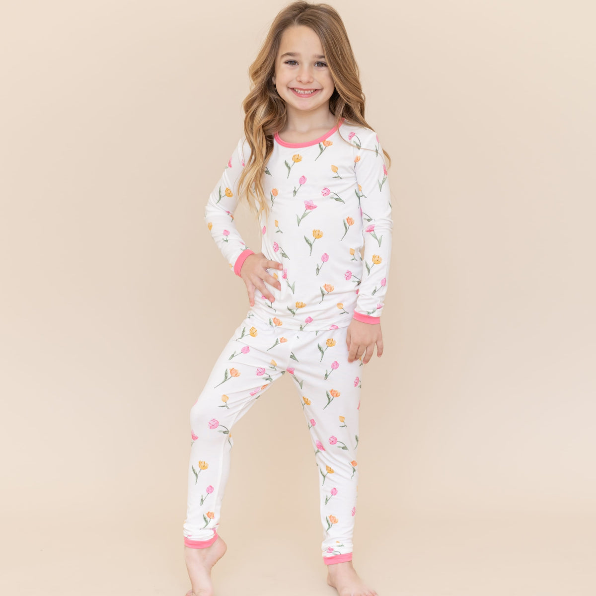 Long Sleeve Pajamas in Tulip