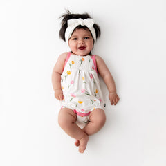 Smocked Bubble Romper in Tulip