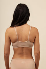 Women's Cross Front Bralette in Chai