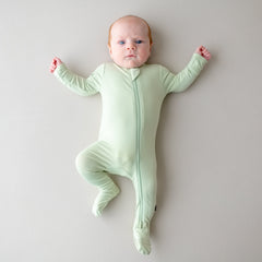 Zippered Footie in Basil