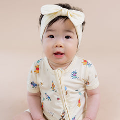 Zipper Shortall Romper in Winnie the Pooh Celebration