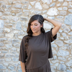 Women's Short Sleeve Boxy Tee in Espresso