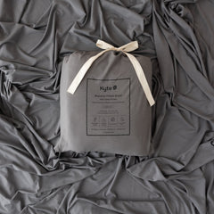 Fitted Sheet with Pillowcases in Charcoal