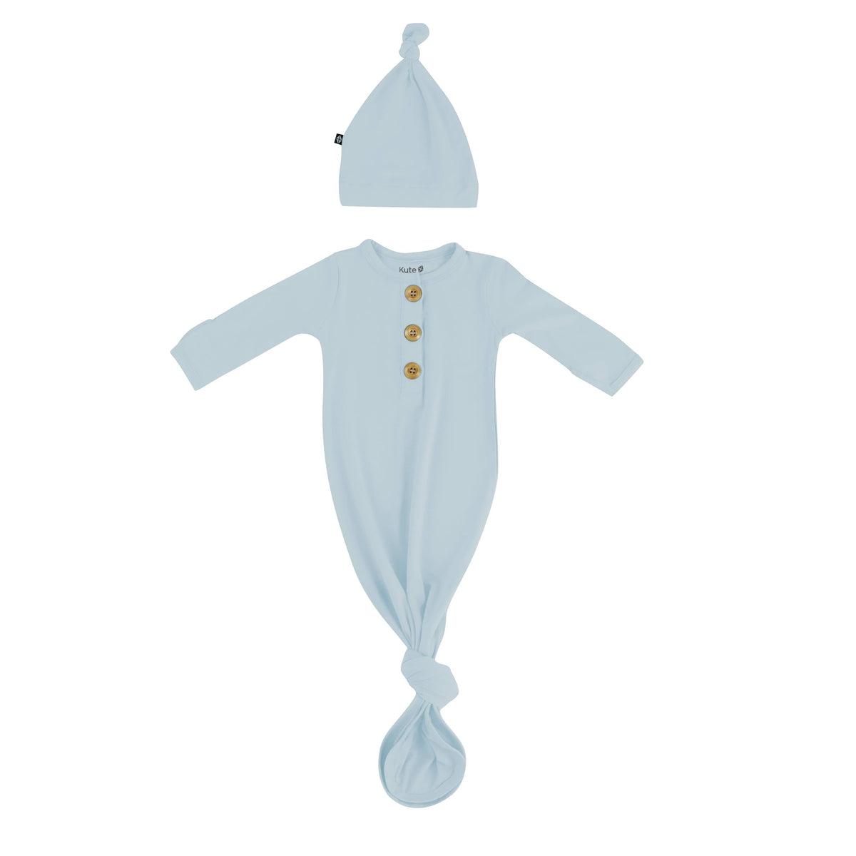 Knotted Day Gown with Hat Set in Fog