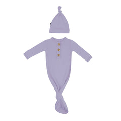 Knotted Day Gown with Hat Set in Taro