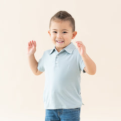 Toddler Short Sleeve Polo in Fog
