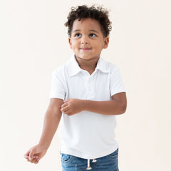 Toddler Short Sleeve Polo in Snow