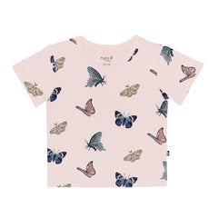 Toddler V-Neck Tee in Blush Butterfly