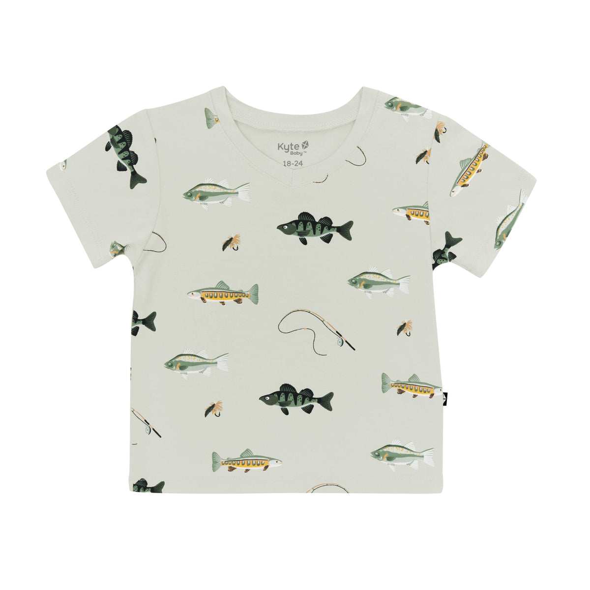 Toddler V-Neck Tee in Fishing