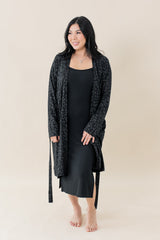 Women's Lounge Robe in Midnight Leopard