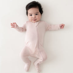 Zippered Footie in Blush