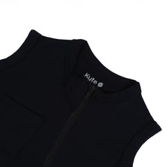 Zippered Sleeveless Romper in Midnight